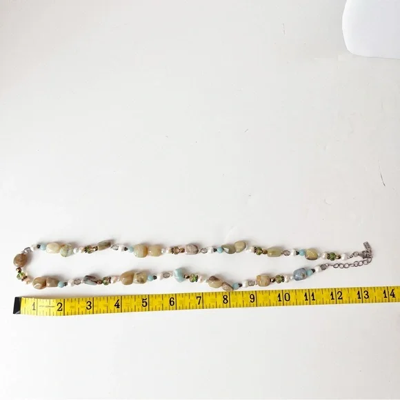 Vintage Peyote Bird 925 Sterling Silver and Multicolor Gemstone Beaded Necklace - Picture 14 of 16